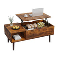 Lift Top Coffee Table with Storage Shelf & Hidden Compartment, 39"