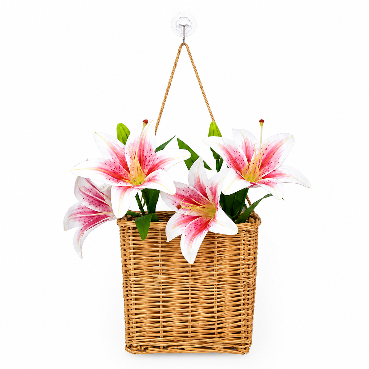 Natural Willow Hanging Wall Basket, 7.1 x 7.1 in