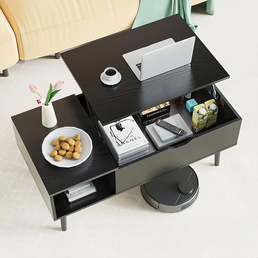 Lift Top Coffee Table with Storage Shelf & Hidden Compartment, 39"