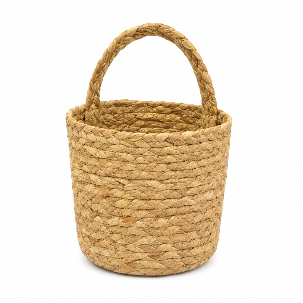 Natural Rattan Hanging Flower Basket, 9.8 x 6.7 in
