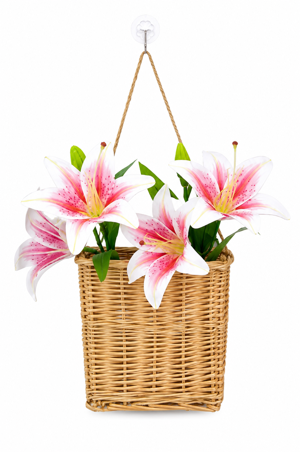 Natural Willow Hanging Wall Basket, 7.1 x 7.1 in