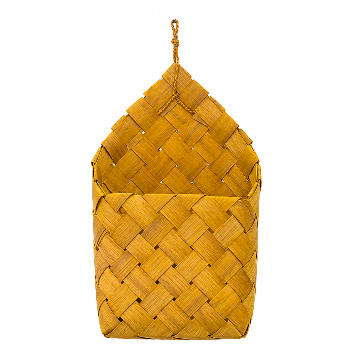 Woven Wood Wall Flower Basket, Natural, 10.2 in