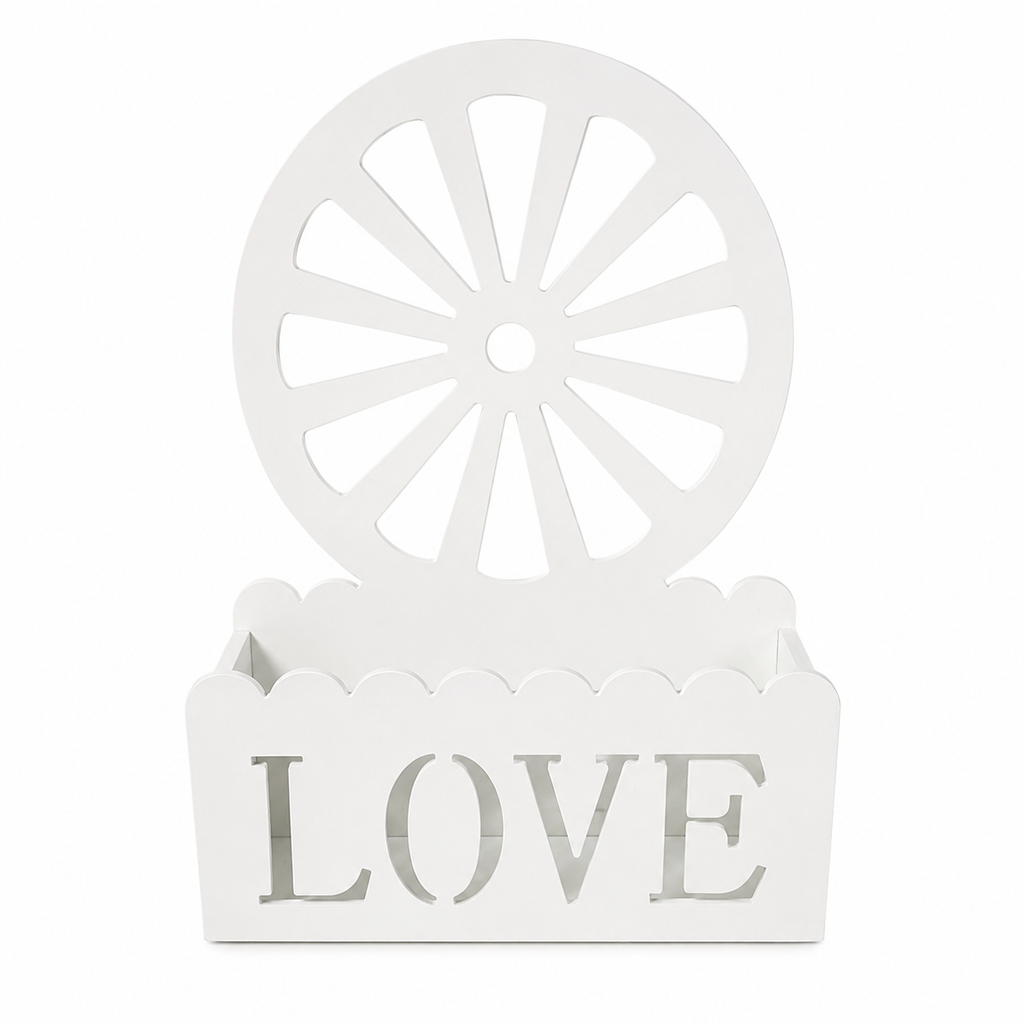 White Decorative Wall Flower Holder, 7.5 x 10.4 in