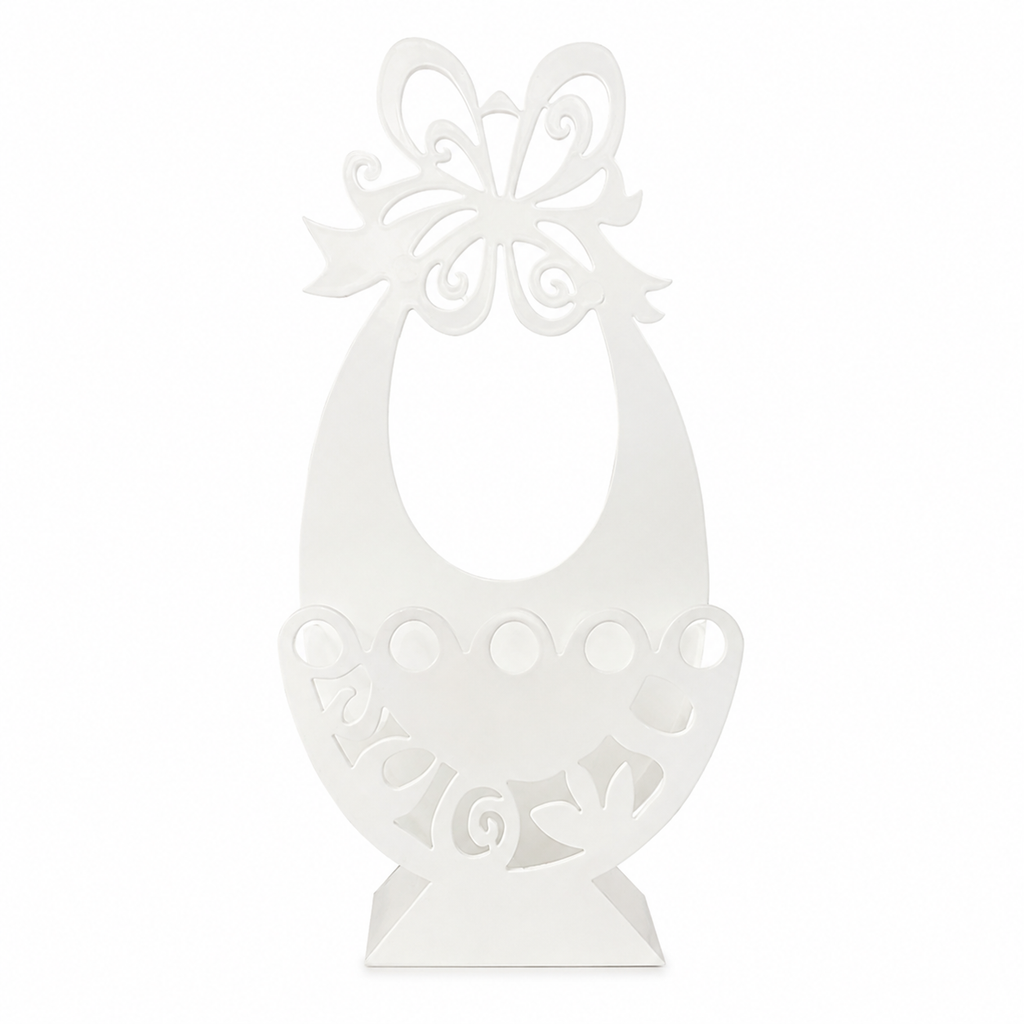 White Artificial Floral Wall Basket with Butterfly, 11 in