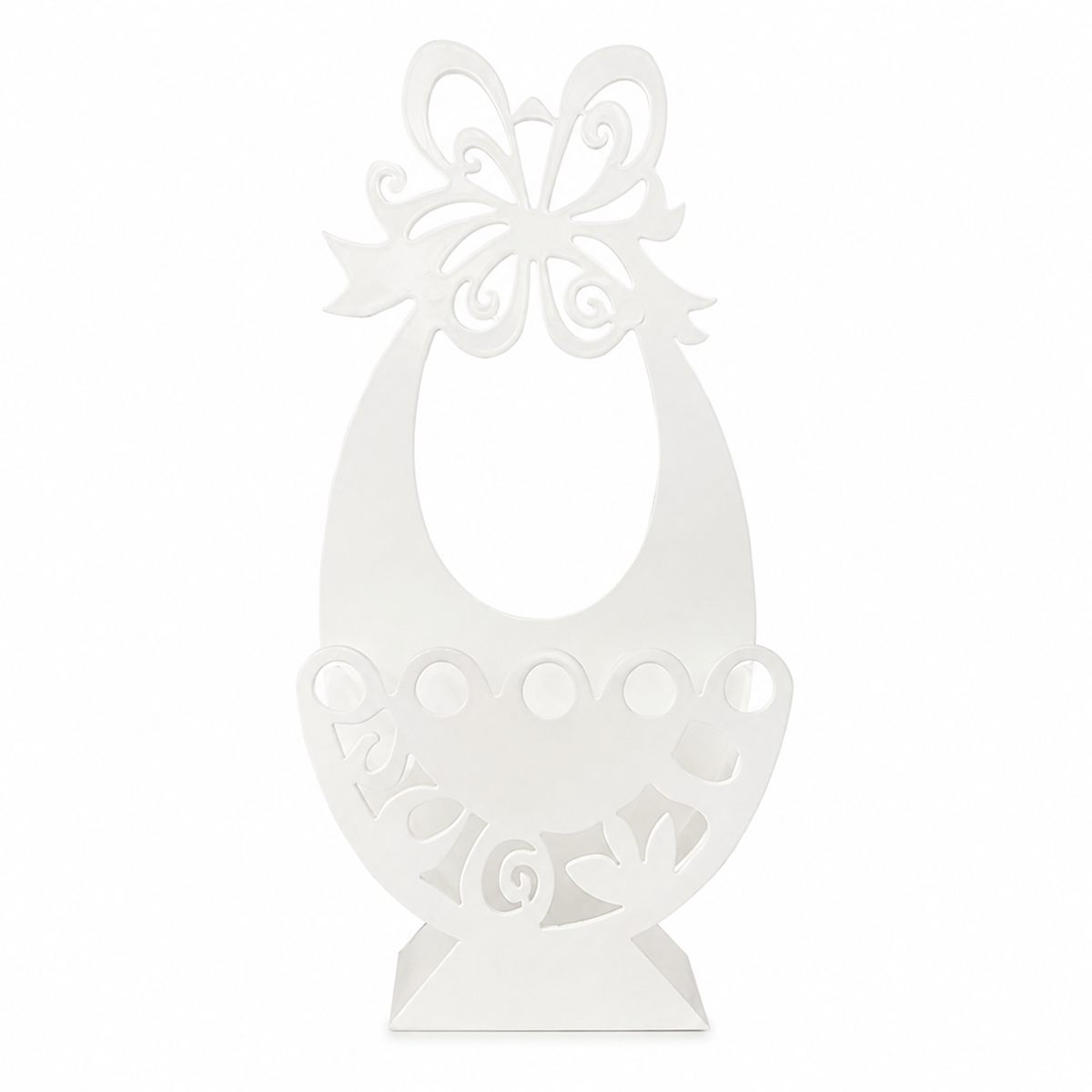 White Artificial Floral Wall Basket with Butterfly, 11 in